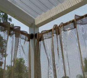 how to get backyard privacy without a fence, Hang some curtains from a bamboo rod