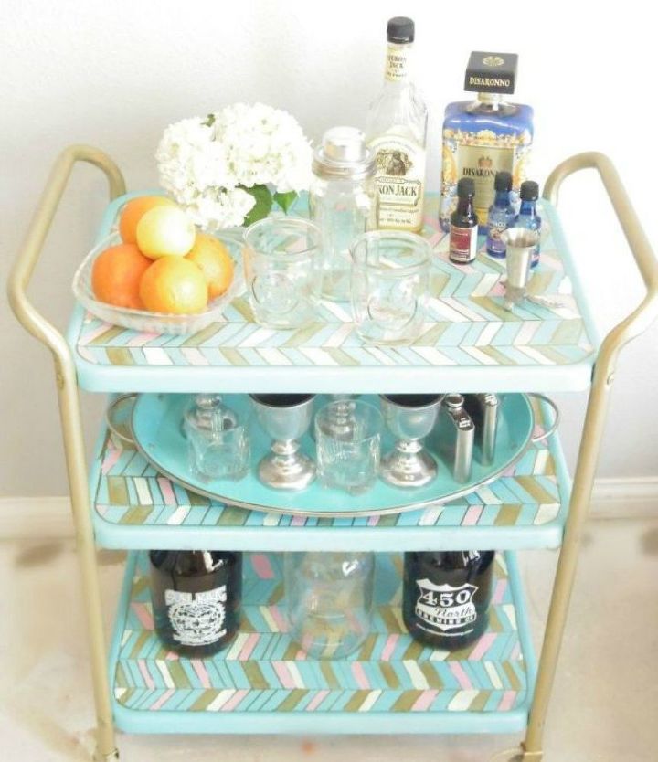 s flip that rusted garage sale find with these 14 stunning ideas, garages, Transform a rusted bar cart with aqua paint