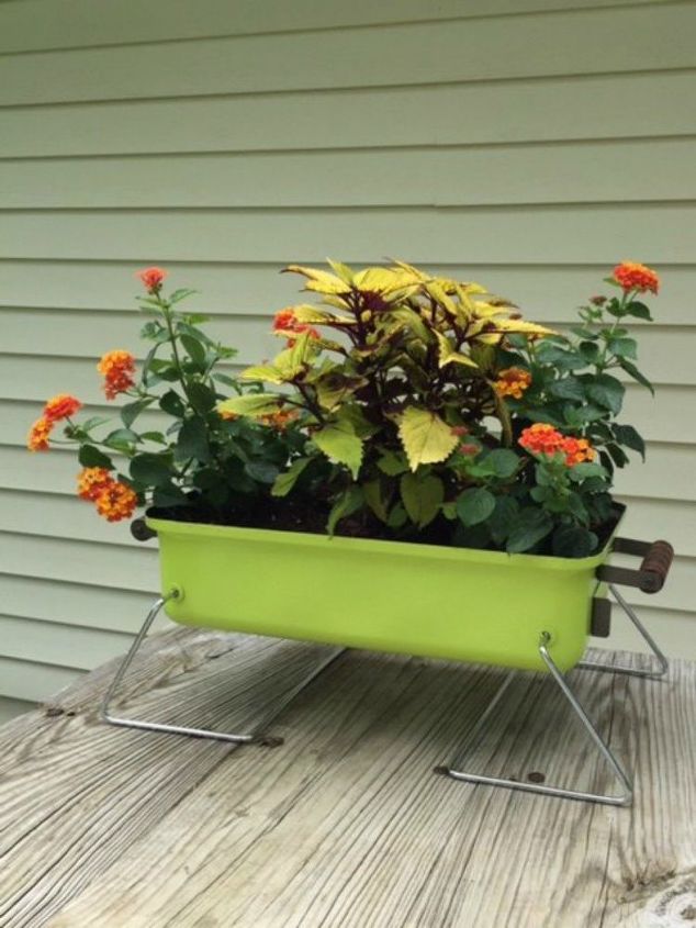 s flip that rusted garage sale find with these 14 stunning ideas, garages, Repurpose a BBQ fire pit into a planter