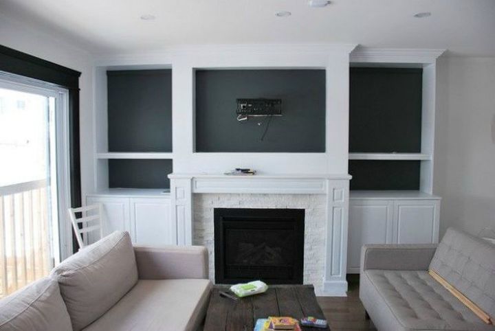 how to fake gorgeous built in furniture 12 ideas, Create a frame for a natural gas fireplace