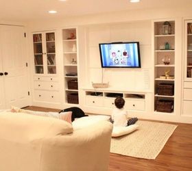 how to fake gorgeous built in furniture 12 ideas, Flip Ikea cabinets into a media center