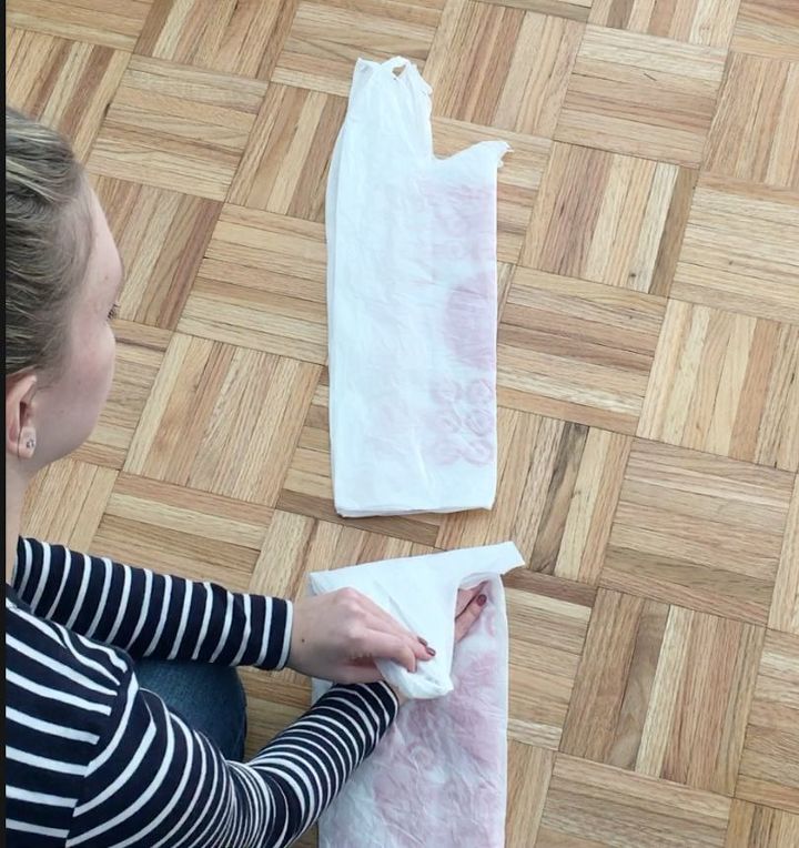 how to roll plastic shopping bags