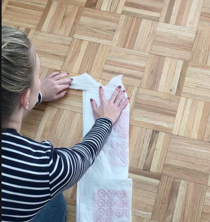 how to roll plastic shopping bags