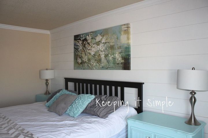 Shiplap Wall in the Master Bedroom for Less Than 100 Shiplap Wall in the Master Bedroom for Less Than 100