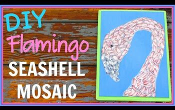 Mosaico de conchas de flamencos ~ Craft Klatch Beach Crafting