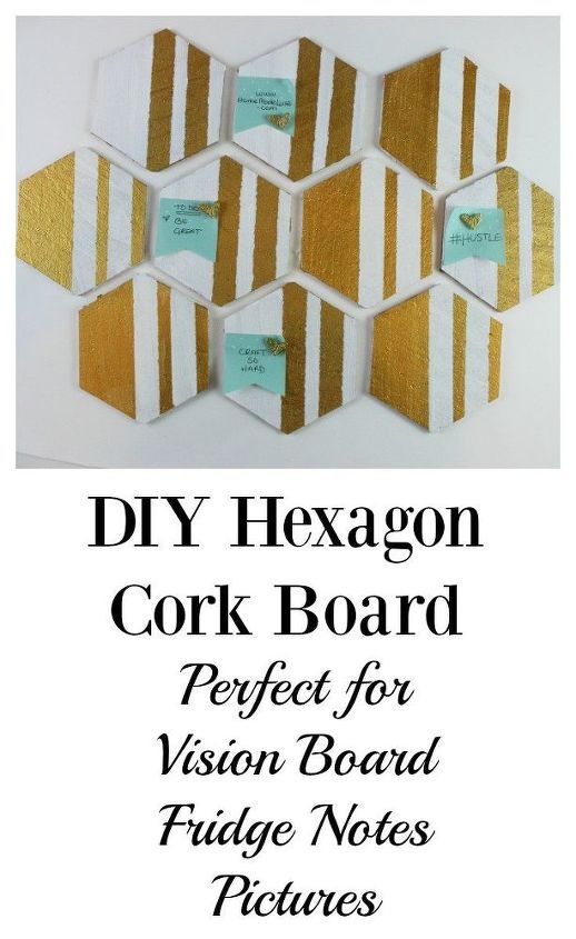 diy hexagon cork board for your vision board or wall organization, organizing