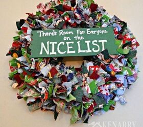 s don t throw away your fabric scraps before you see these 13 ideas, reupholster, Tie them into a fun fabric wreath