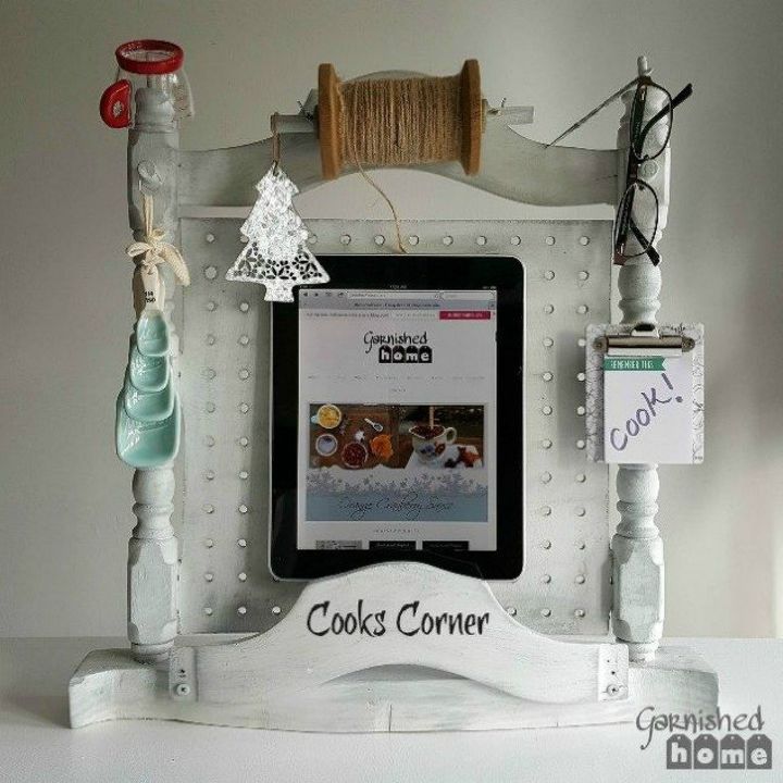 15 brilliant ways to reuse that broken chair, Turn the back into an advanced recipe holder