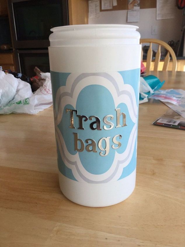 trash bag storage container, storage ideas