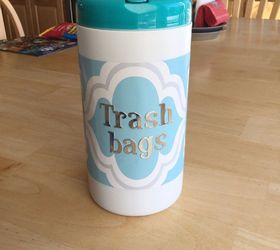 trash bag storage container, storage ideas