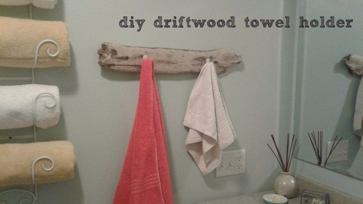 coastal bathroom driftwood towel holder, bathroom ideas