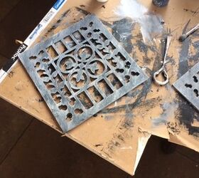 faux antique iron vents covers, hvac, repurposing upcycling