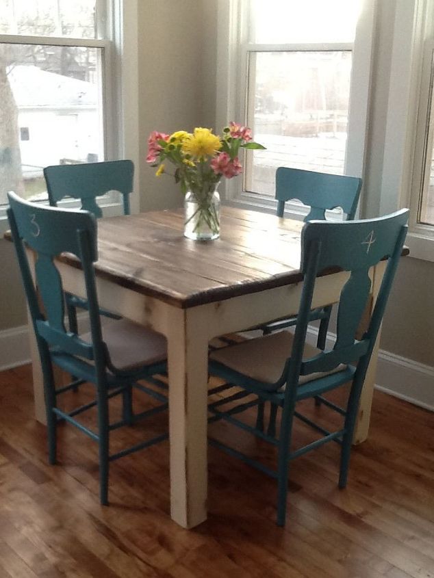 reclaimed rustic wood farm table, painted furniture
