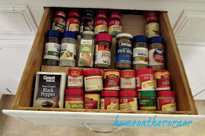 organize your spices in a drawer, organizing