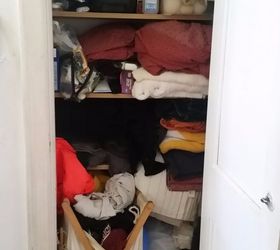 diy cleaning cabinet storage, cleaning tips, kitchen cabinets, kitchen design, storage ideas, This closet needs an intervention pronto