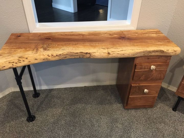 Live Edge Desk Sidetable Designed For My Beautiful Dad Hometalk Live Edge Desk Sidetable Designed For My Beautiful Dad Painted Furniture