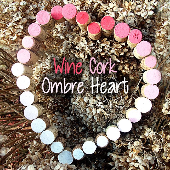 wine cork ombre heart