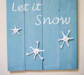 upcycle old keys let it snow wall art, crafts