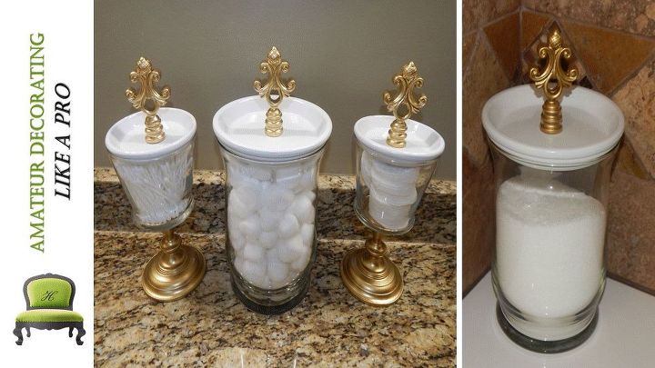 diy bathroom canisters and jewelry holder set, bathroom ideas