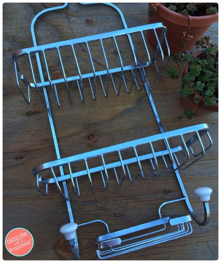 use a shower caddy as wall planter, Turn a shower caddy into a wall planter