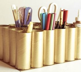 s grab toilet paper tubes for these 14 stunning ideas, bathroom ideas, Collect them into a cool craft caddy