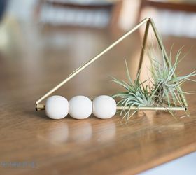 diy brass and wood airplant holder