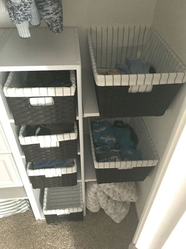 an organized toddler closet, closet, organizing