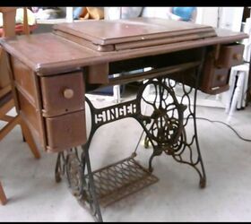 antique sewing cabinet makeover to a desk, kitchen cabinets, kitchen design, painted furniture, repurposing upcycling