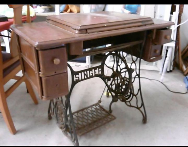 Antique Sewing Cabinet Makeover To A Desk Hometalk