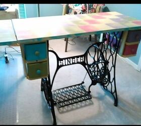 antique sewing cabinet makeover to a desk, kitchen cabinets, kitchen design, painted furniture, repurposing upcycling