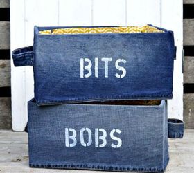 s 19 gorgeous reasons to dig your old jeans out of the closet, crafts, repurposing upcycling, Cover an IKEA box with denim to look cuter