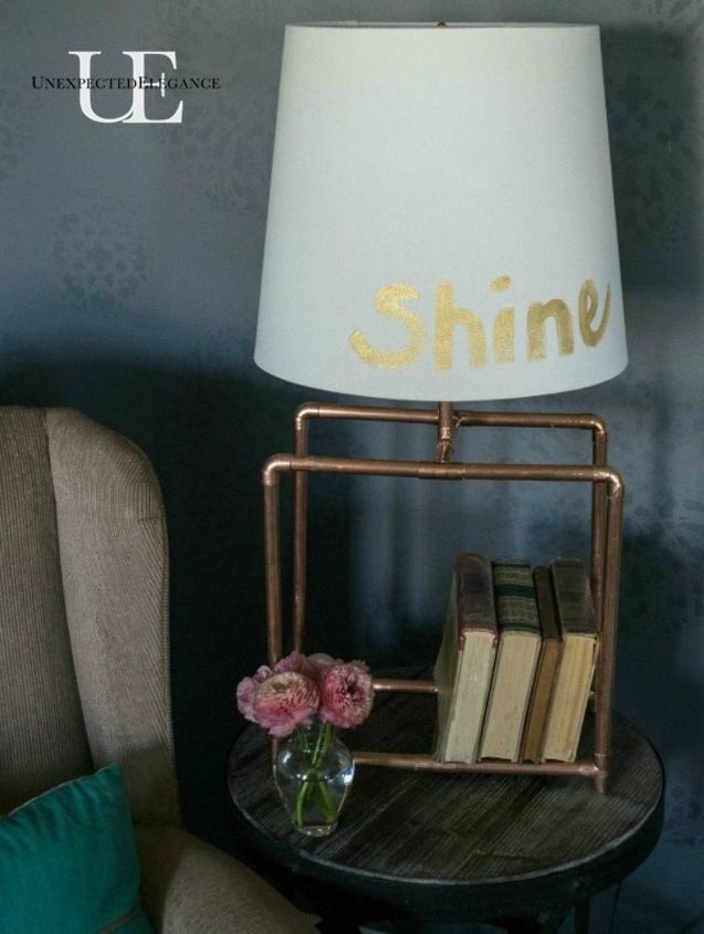 s these 11 copper pipe ideas will make you rethink your decor, home decor, plumbing, This ingenious book holder copper lamp