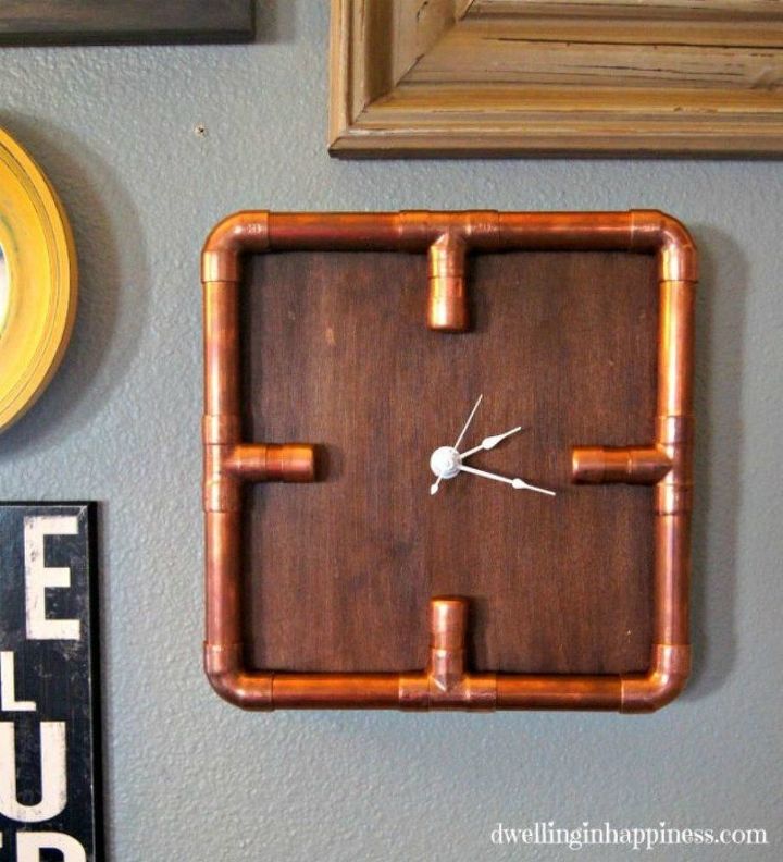 estas 11 ideas de tubos de cobre te harn replantear tu decoracin, Reloj Industrial de Tuber a de Cobre