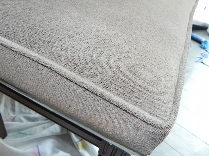 t how i failed a paint job on a fabric cushion and survived, reupholster