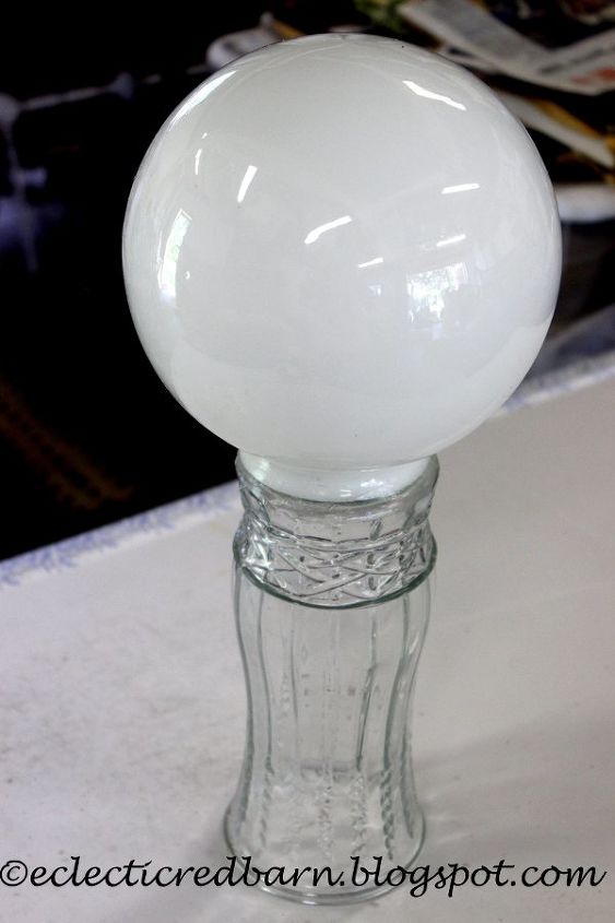 using a vase and a globe for decorative garden art, crafts
