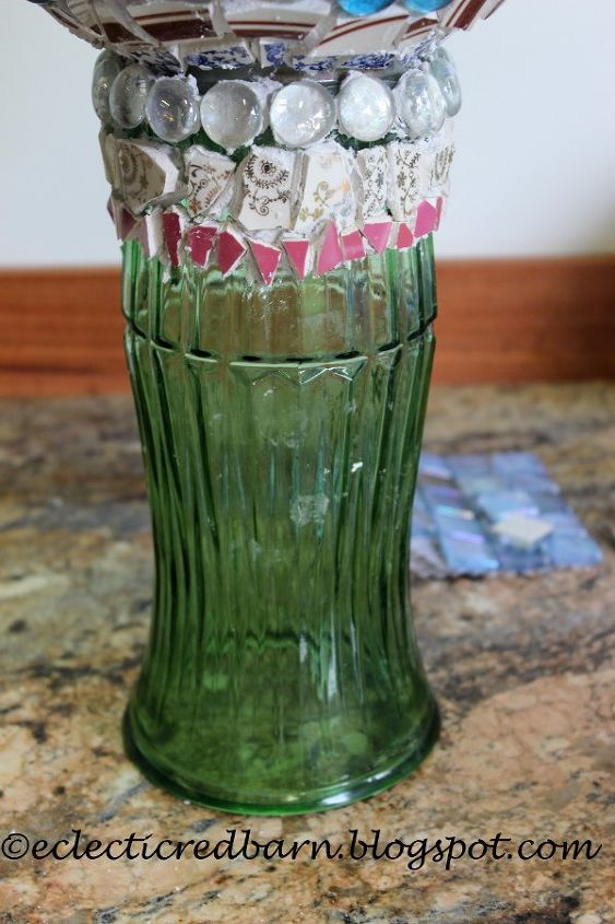 using a vase and a globe for decorative garden art, crafts