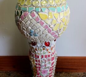 using a vase and a globe for decorative garden art, crafts
