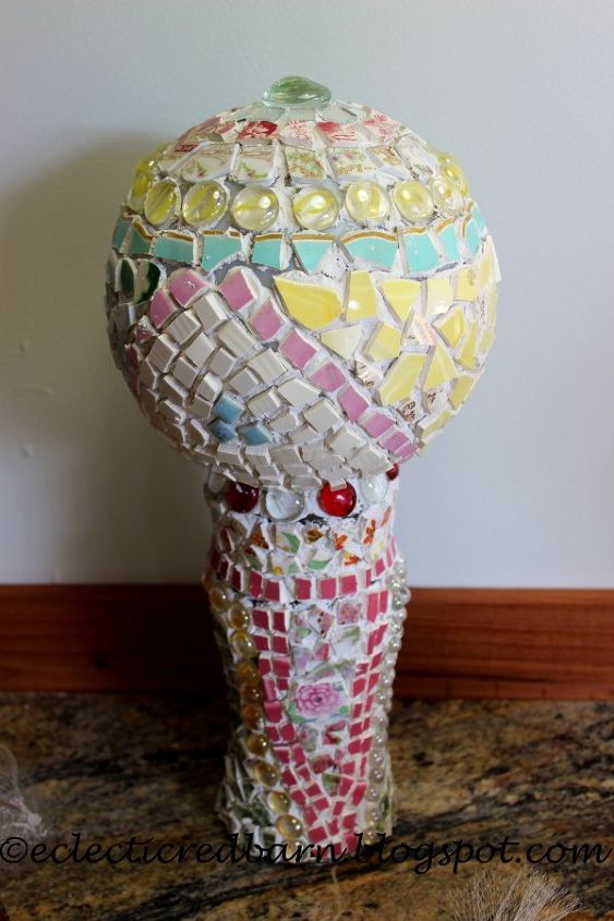 using a vase and a globe for decorative garden art, crafts