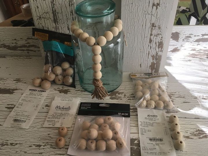bead garland with jute twine tassels