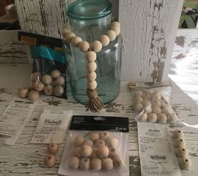 Wood Bead Garland With Jute Twine Tassels