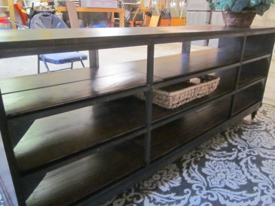 laminate flooring transforms a long dresser, flooring, painted furniture