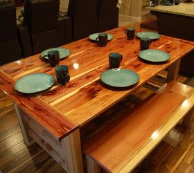 Dining Table Made From Tennessee Red Cedar And 2x6 Redwood Boards