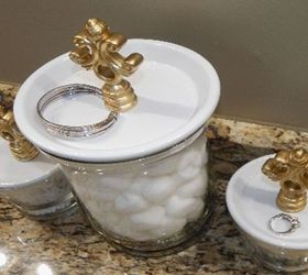 diy bathroom canisters and jewelry holder set
