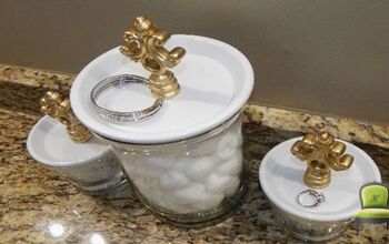 DIY Bathroom Canisters and  Jewelry Holder Set