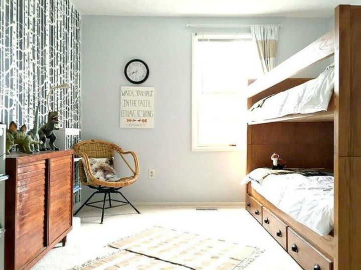 s 13 stylish ideas you ll want to steal for your boring bedroom, bedroom ideas, Or transport your room with a stencil