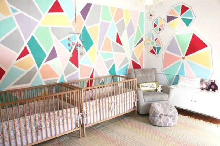13 ideas con estilo que querrs robar para tu aburrido dormitorio, Pinte la pared de diferentes formas y colores