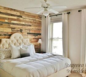 s 13 stylish ideas you ll want to steal for your boring bedroom, bedroom ideas, Build a pallet accent wall