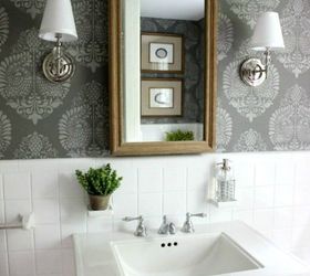 s make your bathroom look amazing with these wall updates, bathroom ideas, Stencil walls with a sophisticated pattern