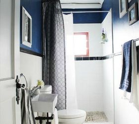 s make your bathroom look amazing with these wall updates, bathroom ideas, Separate the wall with a dark color