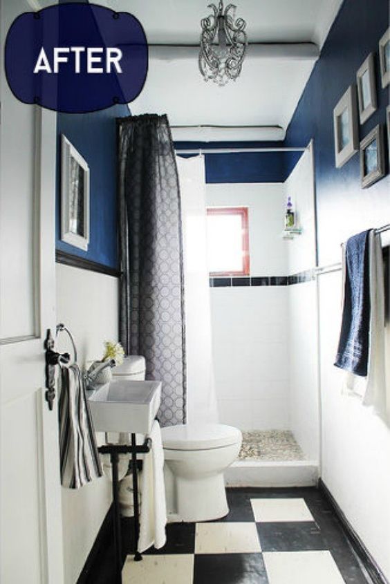 s make your bathroom look amazing with these wall updates, bathroom ideas, Separate the wall with a dark color